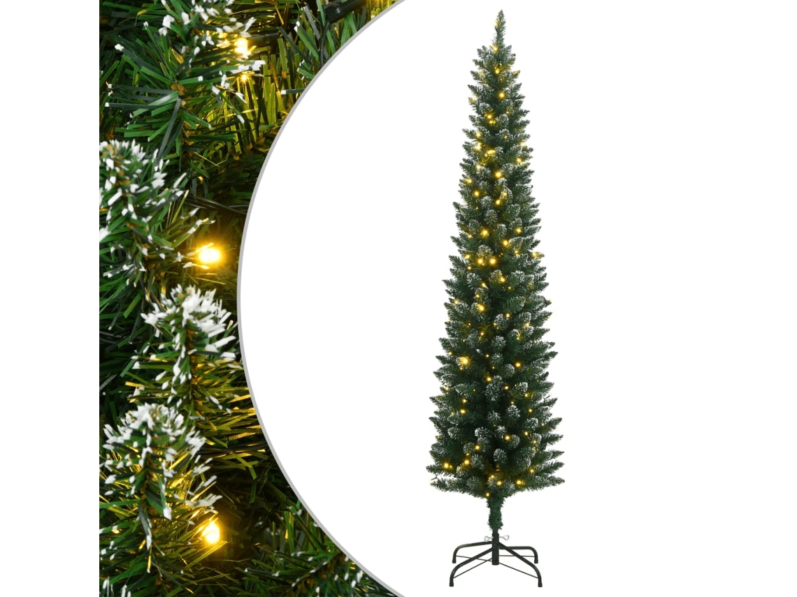 Vidaxl Árvore De Natal Artificial Fina Com 300 Luzes Led 240 Cm