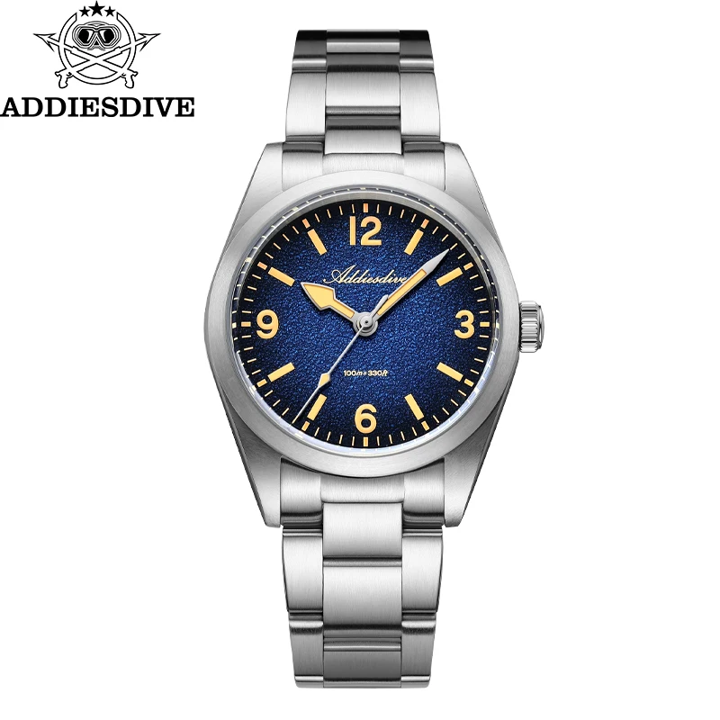Relógio Feminino De Quartzo Com Cristal De Safira De 36 Mm (azul), Luminescente E Resistente À Água Até 10 Bar.