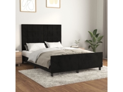 Vidaxl Estrutura De Cama Sem Colchão 140x200 Cm Veludo Preto