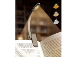 Luz De Leitura Para Livros Na Cama, 3 Cores E Brilho Ajustável, Clipe