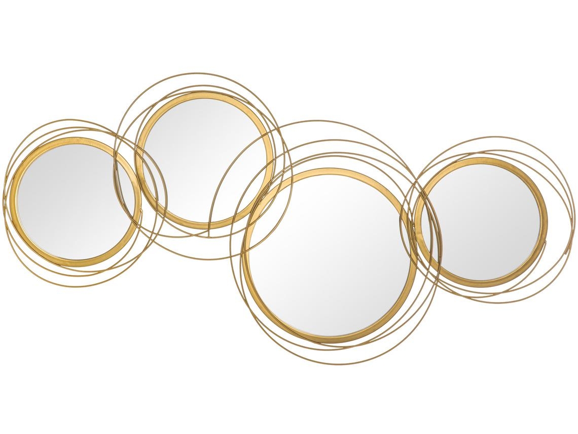 Decoração de Parede Metal e Vidro Cor Dourado 107x4x56 cm Homcom