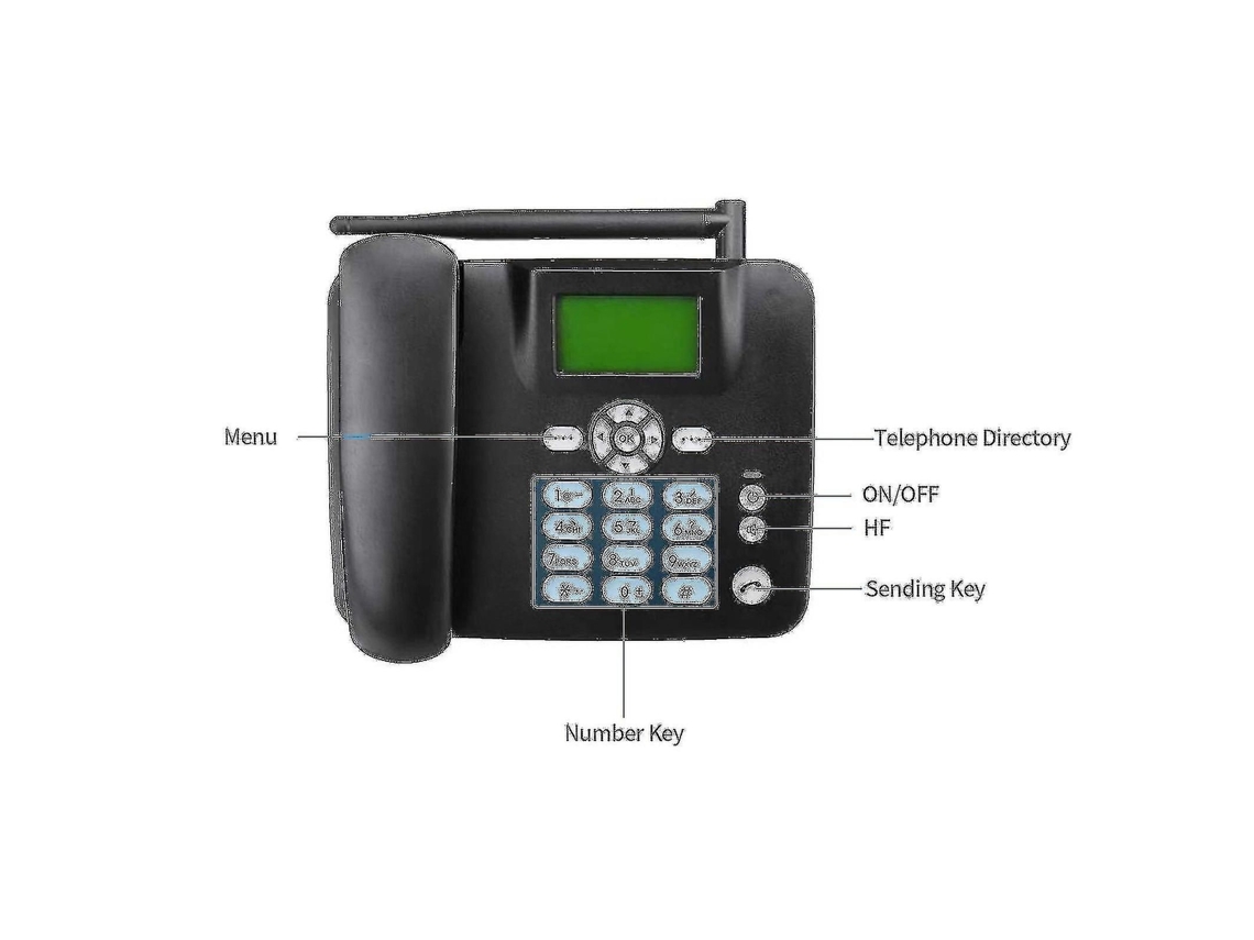 Telefone Sem Fio 4g de Mesa com Suporte para Cartão Sim e Antena