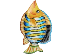 Ornamento Parede Ferro Peixe Laranja Decoração Vibrante Interno Externo Fácil Pendurar Acabamento Requintado GOKOCO