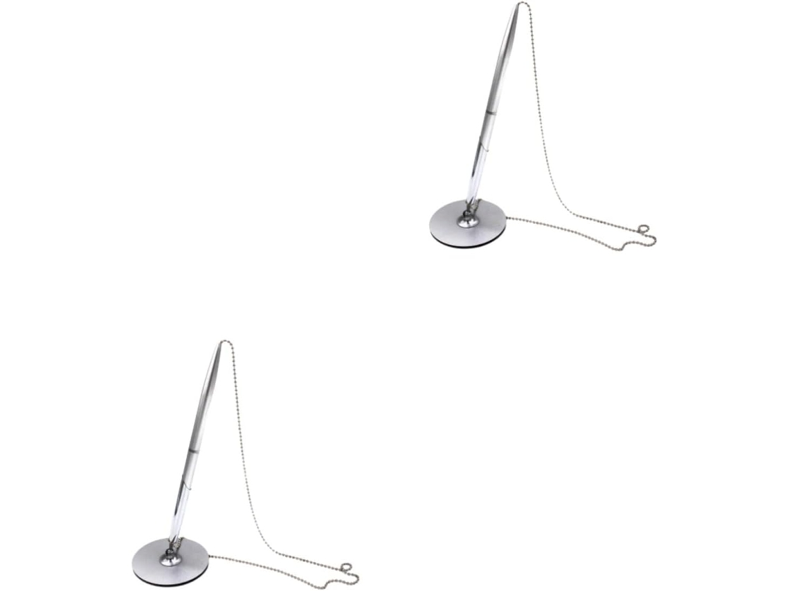 Conjunto De 2 Canetas Esferográficas Com Corrente, Ideais Para