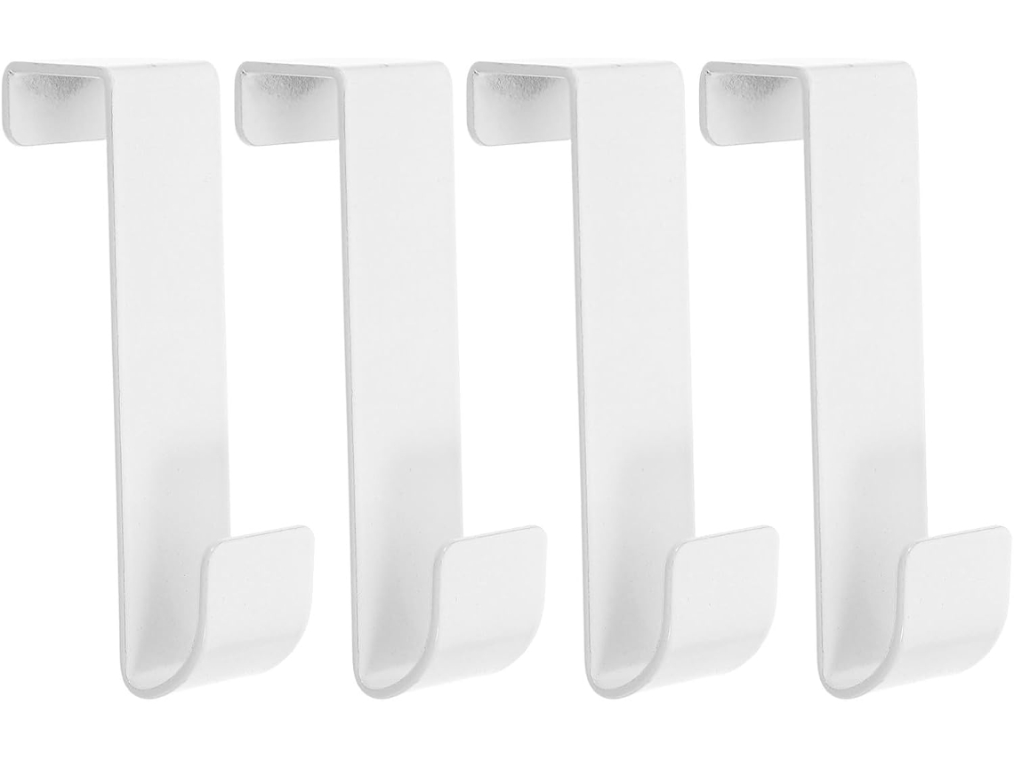 Ganchos De Ferro Reforçados Para Porta Housoutil, Sem Necessidade De Furar, Conjunto De 4 Peças, Branco, Elegantes, Para