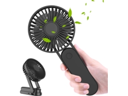 Ventilador de Mão, Mini Ventilador Silencioso Recarregável Via Usb, Alimentação BRILVIBERA ( Preto)