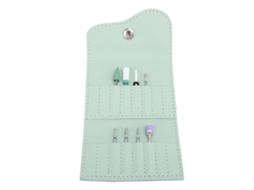 Bolsa organizadora de couro PU impermeável multicamadas para brocas de esmaltação.