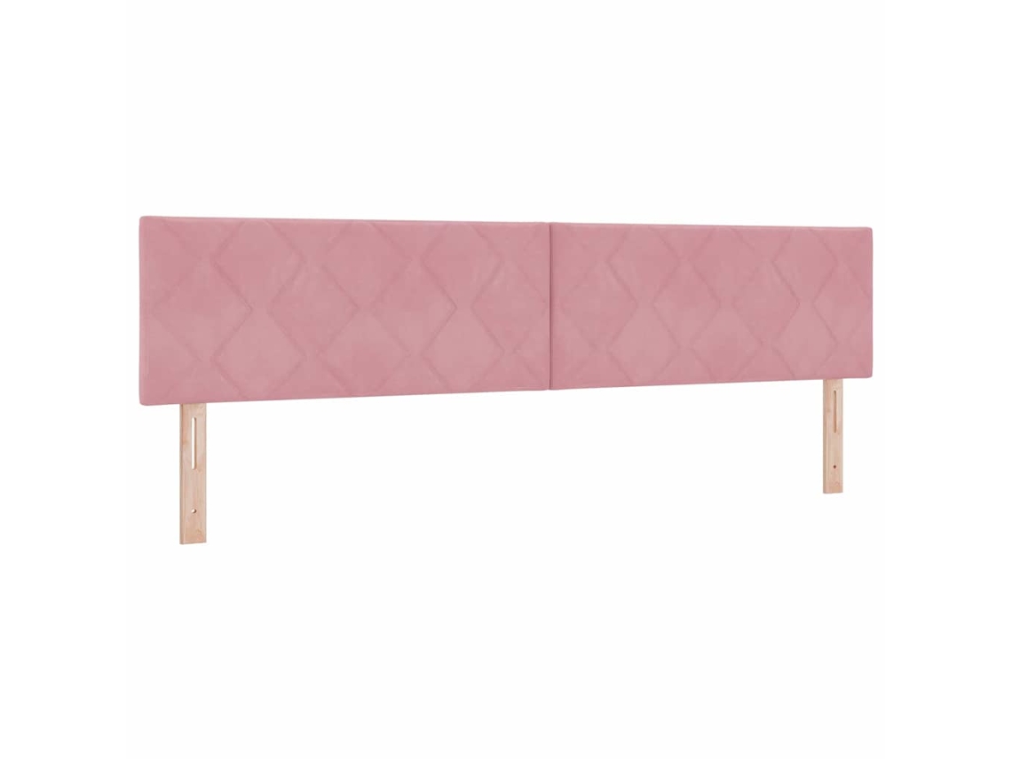 Cabeceira | Painel De Cama Led Rosa 200 Cm Couro Sintético