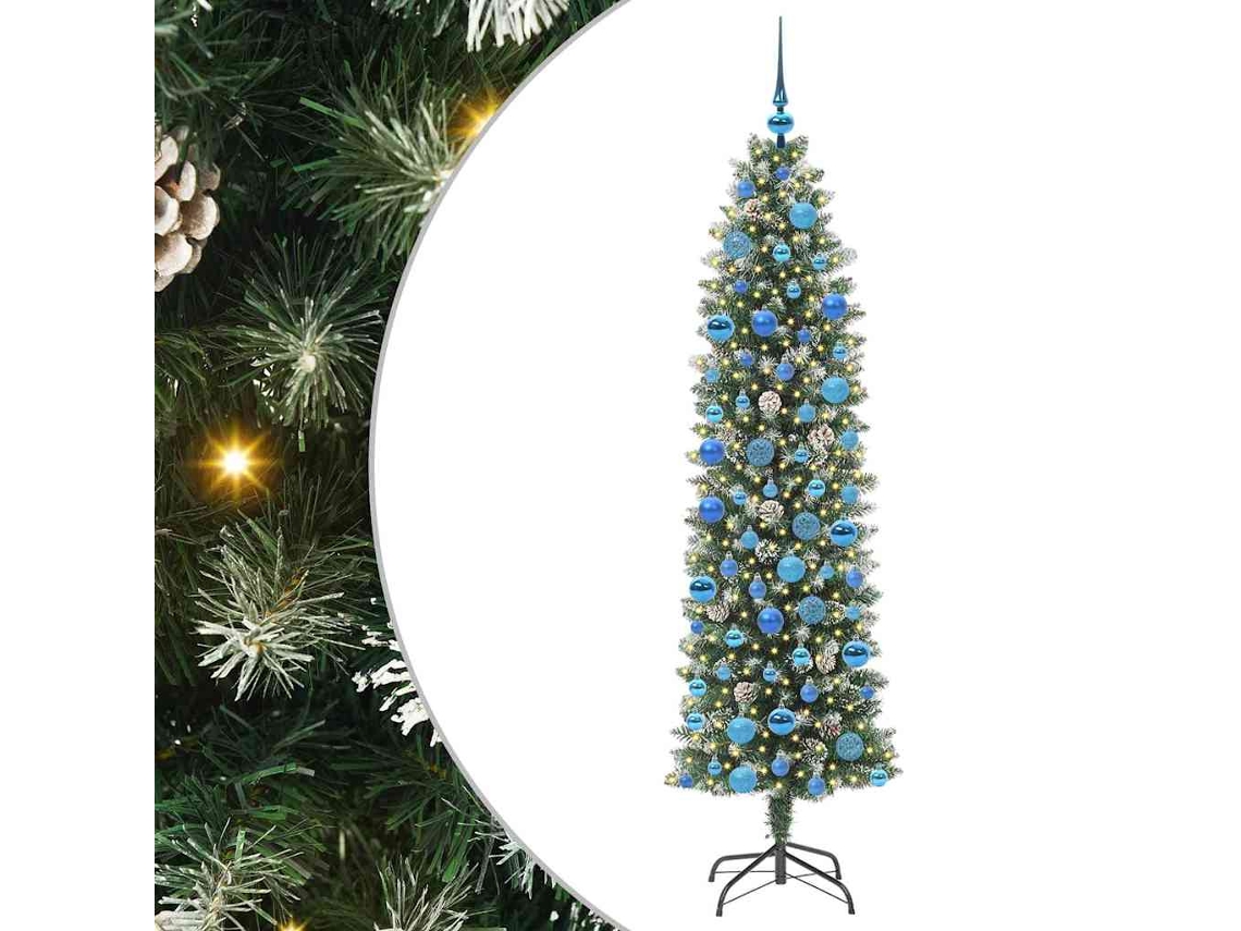 Árvore De Natal Pré Iluminada Vidaxl Verde Pvc (180 Cm)