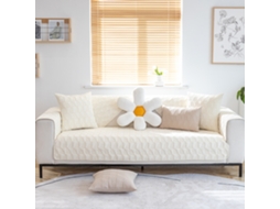 Capa de Assento Antiderrapante para Sofá Protetor de Almofada -02 Bege Branco-110X240Cm LUUCOZK