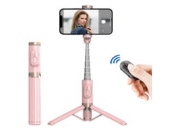 Tripé Com Controle Remoto Bluetooth, 72 Cm - Rosa