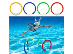 Primerox 4 Anéis de Mergulho para Crianças Brinquedos de Piscina Subaquática Verdes Adequados para 6+ Anos