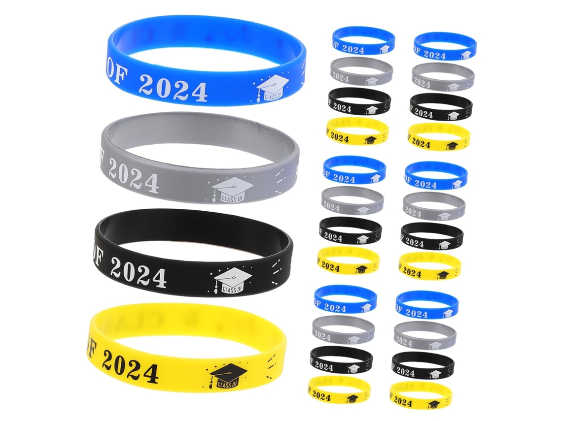 Conjunto de 24 Pulseiras de Silicone para Formato, Portáteis e Reutilizáveis