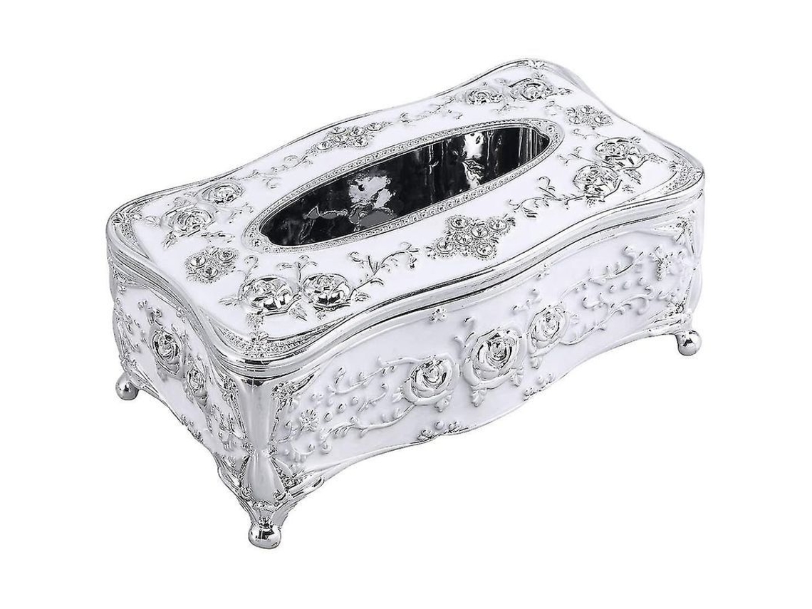 Caixa De Papel Higiênico De Plástico Prata 23.5x12.5x9.5cm Para Lar Escritório Banheiro Com Abertura Grande
