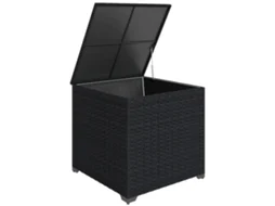 Conjunto de jardim em Polirratã para 8 pessoas ZENCORE SERVICES, preto