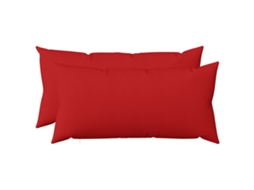 Vidaxl Almofada Com Travesseiro Heerlen 2 Unid. Vermelho Tecido