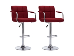Vidaxl Cadeiras De Bar 2 Pcs Tecido Vermelho Tinto