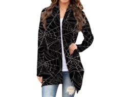 Laxiscreed Casaco De Verão Oversized Com Manga Longa, Estampado E Abertura 2xl