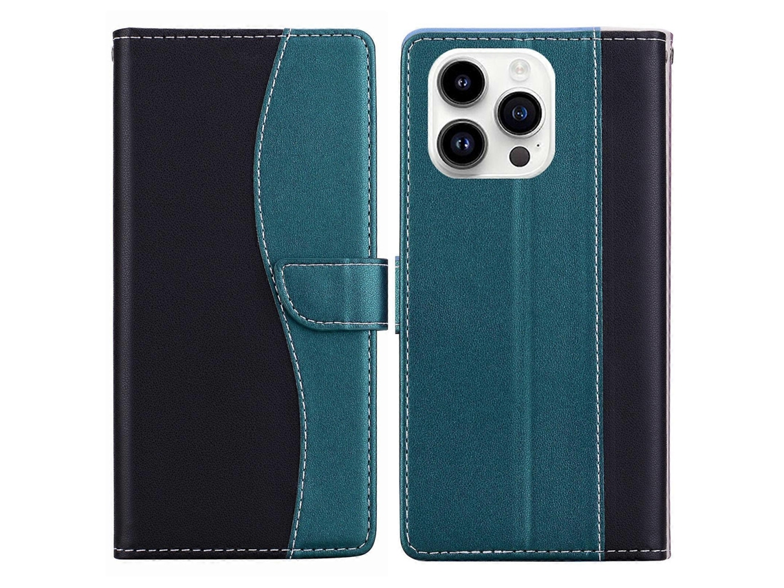 Capa De Couro Bicolor Com Relevo Para Celular
