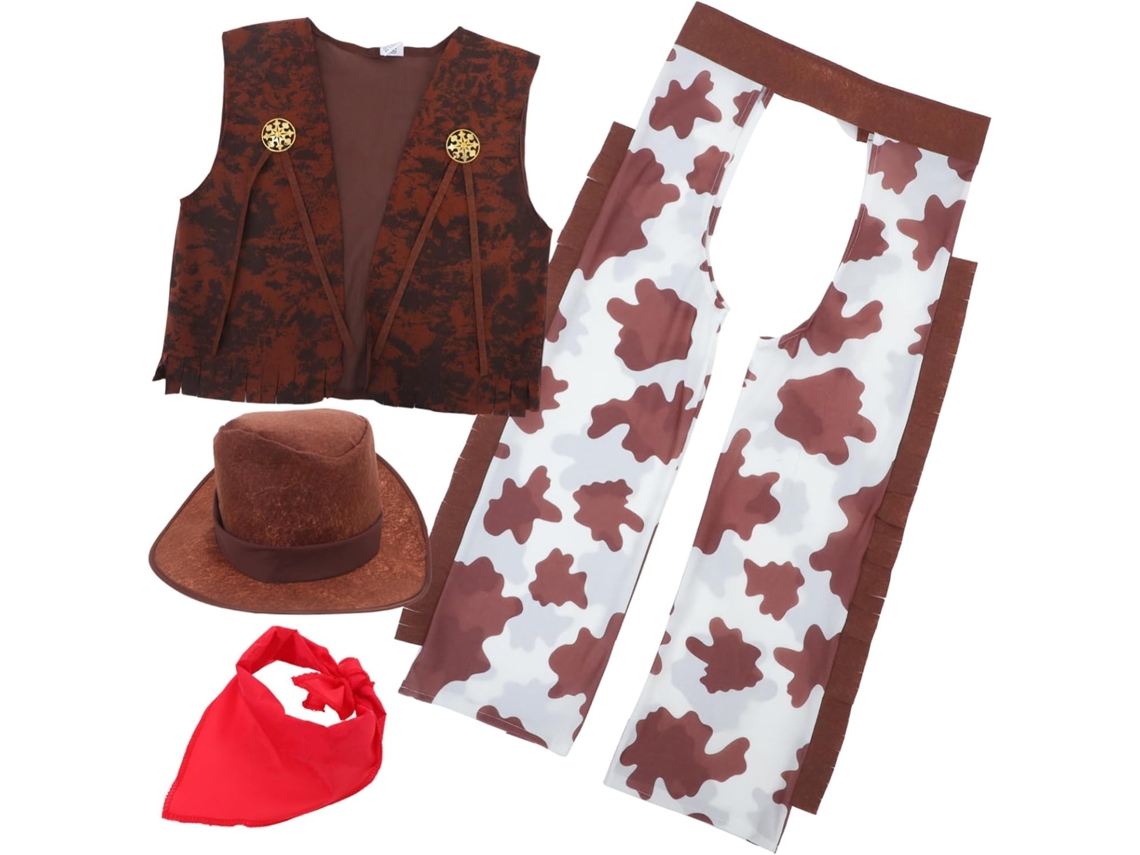 Conjunto de Cowboy Masculino com Colete Chapéu Fantasia Festa CHABERLU