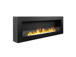 Lareira De Parede A Bioetanol Siena 120 Preta, 120x40