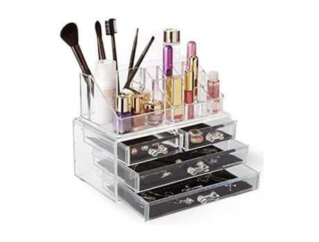 Organizador de suporte cosmético com display organizador de 16 compartimentos