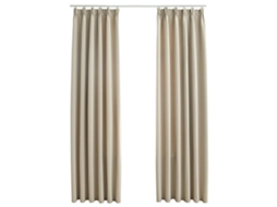 Maison Exclusive - Cortinas Blackout Com Ganchos 2 Pcs 140x175 Cm Bege