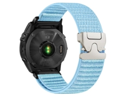 Bracelete para Garmin Nylon trançado estampa de montanha com fivela de paraquedas e ponteiras de metal azul ilha XIAOMOYU (20mm)