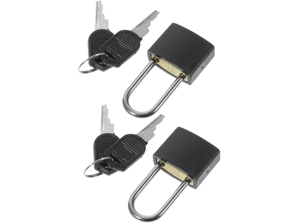 Conjunto De 2 Mini Cadeados Para Bagagem Kombuida Com Chaves, Resistentes A Impactos, Feitos De Liga Cobre E Plástico