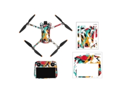 Conjunto de adesivos para drone à prova d'água, compatível com DJI Mini 3 Pro e controle remoto.