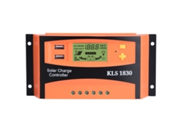Controlador de Carga Solar Pwm Dual Usb 12v 24v 30a com Display Lcd Laranja S/MARCA