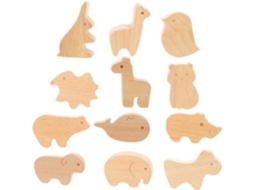 Conjunto De 12 Puxadores Decorativos Em Madeira Natural Com Formato Animais Para Armários, Com Parafusos Inclusos
