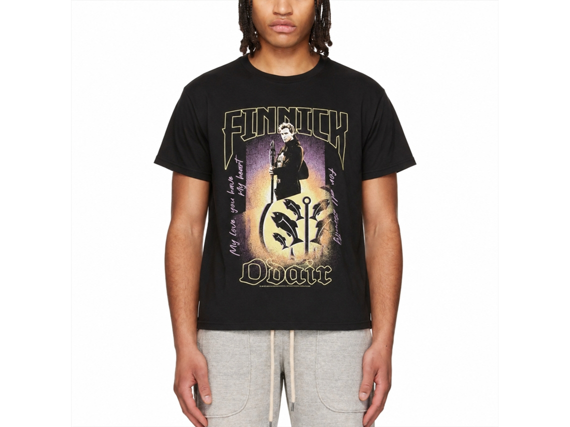 Rockinstone Hunger Games Movie Finnick Odair Black Adult T-shirt Size:xxxl