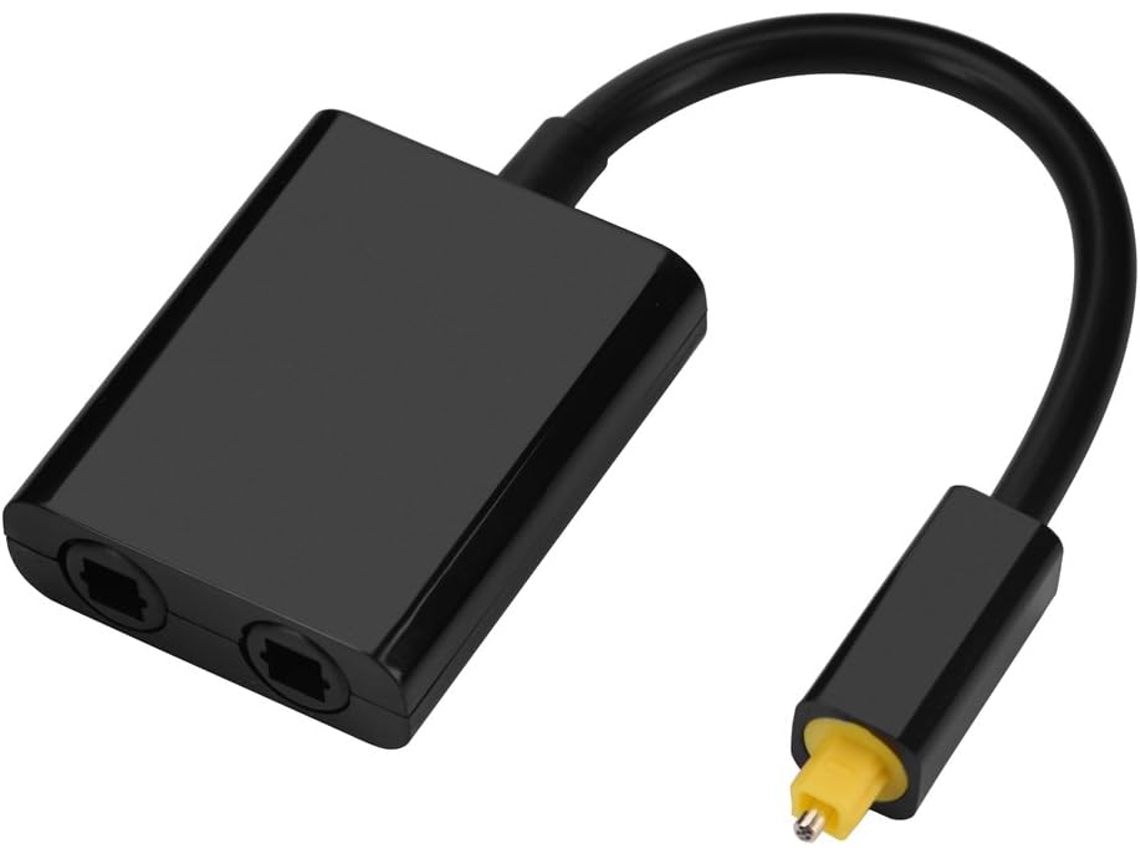 Adaptador divisor de áudio óptico digital Toslink, cabo de áudio com porta DL, fibra óptica Audi Black Slowmoose