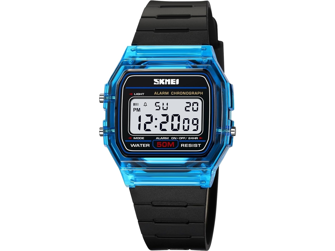 Lurelia Relógio Digital Desportivo Unissexo, Calendário, Cronómetro, Alarme, Retroiluminação Led, Aço Inoxidável, Resistente À Água, Modelo Lx08775