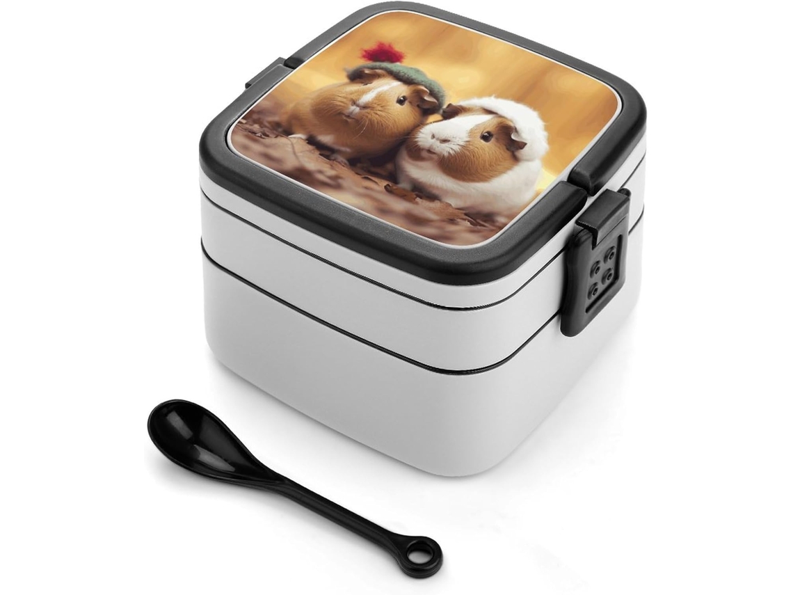 Marmita Bento Dupla E Charmosa Com Design Minimalista Moderno, Empilhável, À Prova De Vazamentos, Retangular, Ideal Para