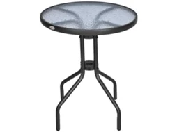 Mesa Redonda Metal Vidro Ø60x70cm Jardim VELTRIX