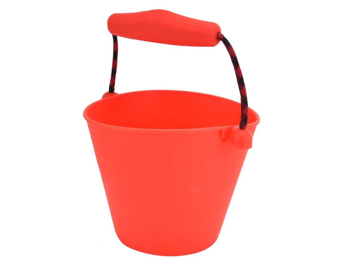 Mali balde Infantil de Praia Multifuncional de Silicone Dobrável para Areia e Água Vermelho 1,5l