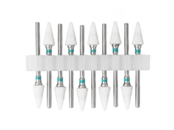 Rebe - Conjunto de 10 Brocas de Cerâmica Profissionais para Unhas, Ideais para Salão de Beleza, Uso Doméstico, Iniciantes e Ecológicas