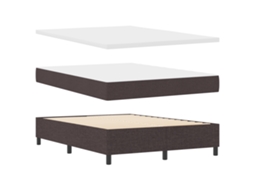 Cama Bocom Colchão E Banco Marrom Escuro Tecido Vidaxl Castanho Fabric (140x200 Cm)