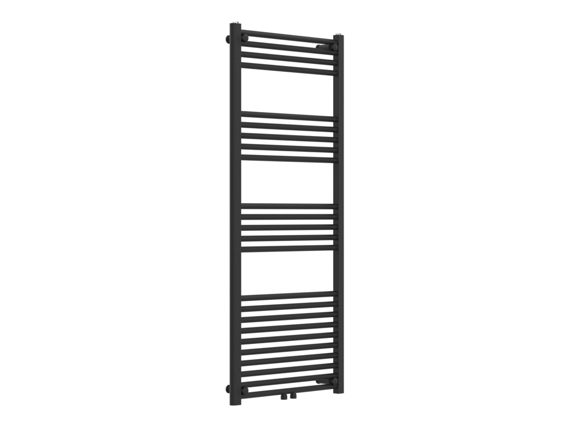 Radiador toalheiro de parede Voss 655 W 24 tubos de aço 140x60cm Preto NEU.HAUS