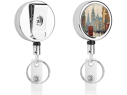 Porta Crachá Retrátil Decorativo, Compacto E Leve, Com Clipe E Argola Chaveiro, Ideal Enfermeiros, Professores