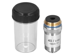 Objetivo De Microscópio Acromático 40x Aumento Alto Rms 20.2mm Plata