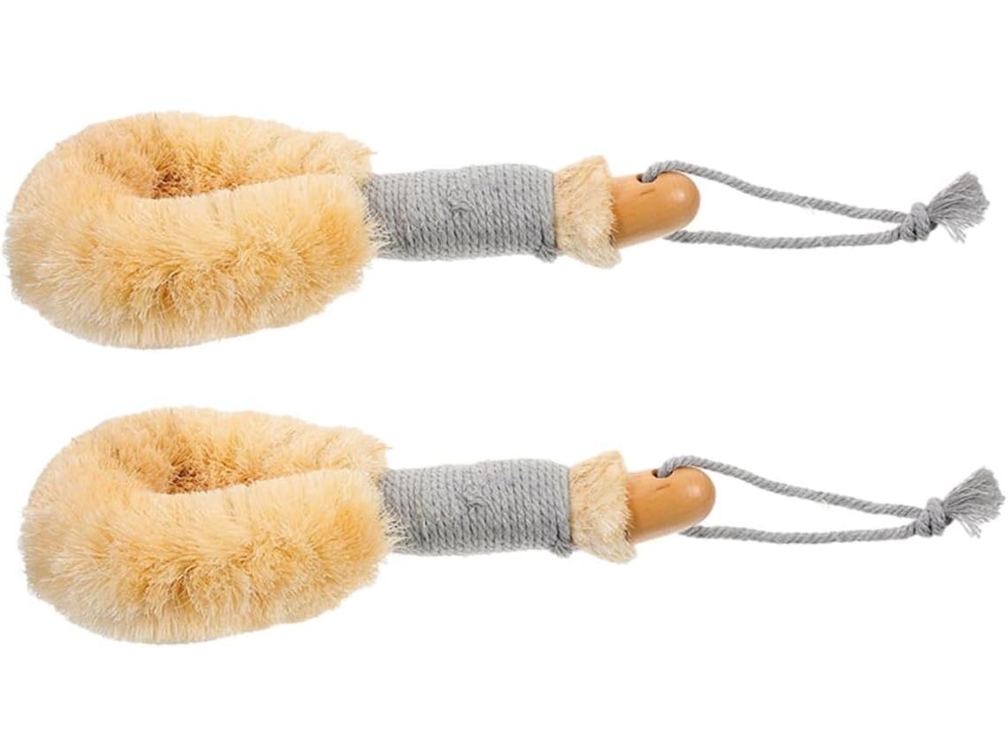 Conjunto De 2 Escovas Sisal Para Banho Com Cabo, Ideais Para Esfoliação, Limpeza E Massagem Relaxante Debaixo Do Banho