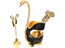 Conjunto De 1 De Colheres De Sobremesa Com Suporte, Ideal Para Bolos E Decoração Em Casa