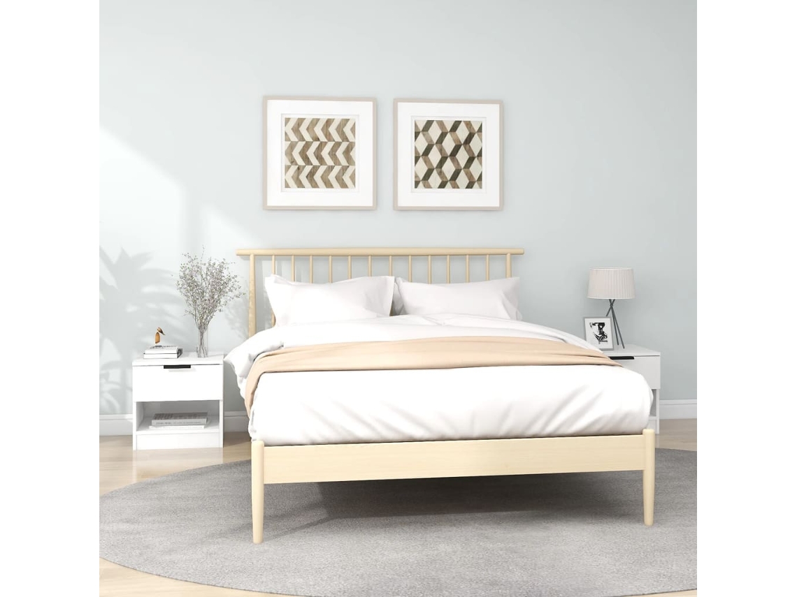 Vidaxl Mesas De Cabeceira 2 Pcs Madeira Processada Branco
