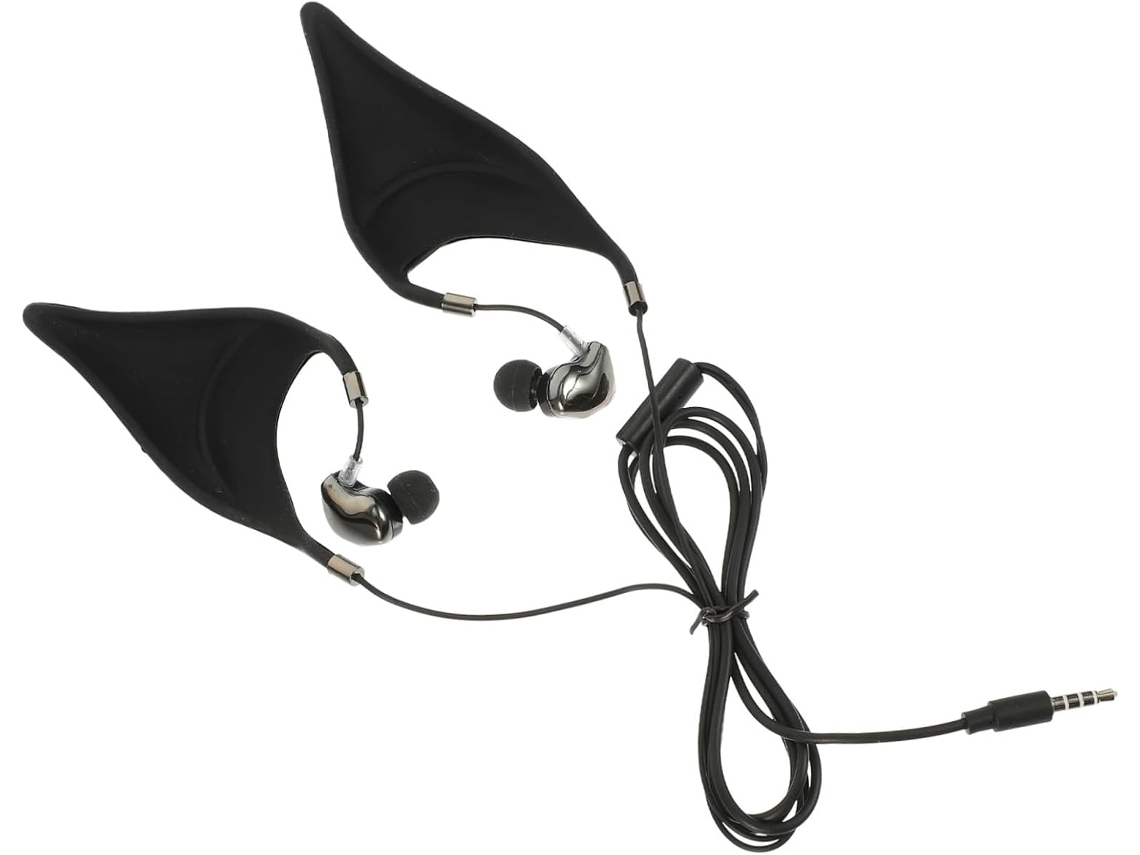 Fones De Ouvido Com Para E Tablet, Fone Fio Preto Jogos Cosplay