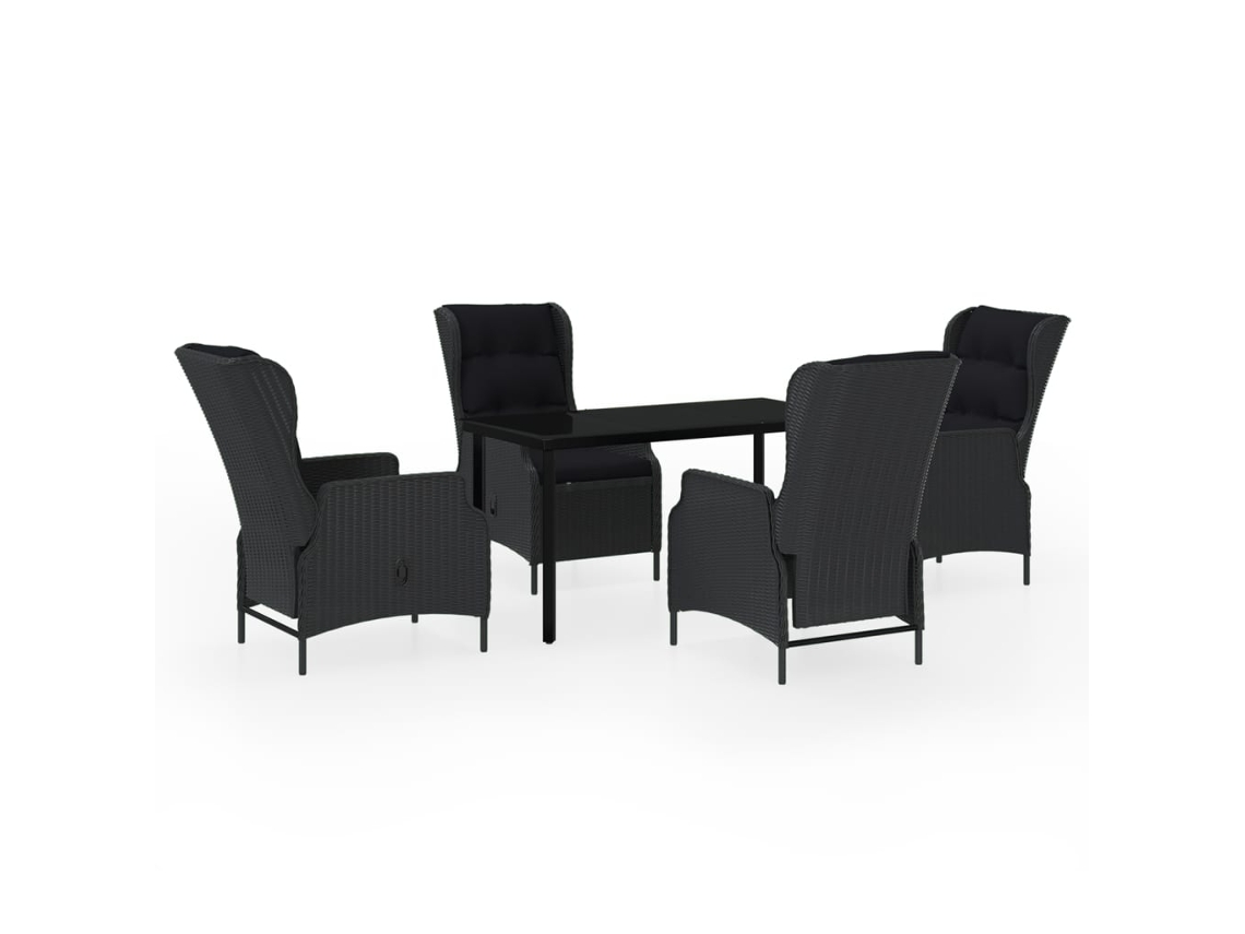 Garden Dining Set, Garden Dining Sets Vidaxl Cinzeto Rattan / Vime (140 Cm Table Length)