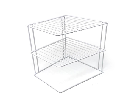 Organizador de Prateleiras para Armários de Prateleiras para Pratos de Canto 25X25X19Cm Branco