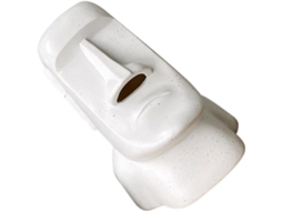 Caixa De Lenços De Resina Com Design De Estátua Moai, Original Branca Com Bolinhas.